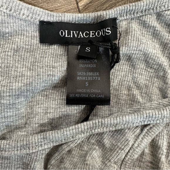 NWT Olivaceous Gray Ribbed Thong Bodysuit - Picture 4 of 6